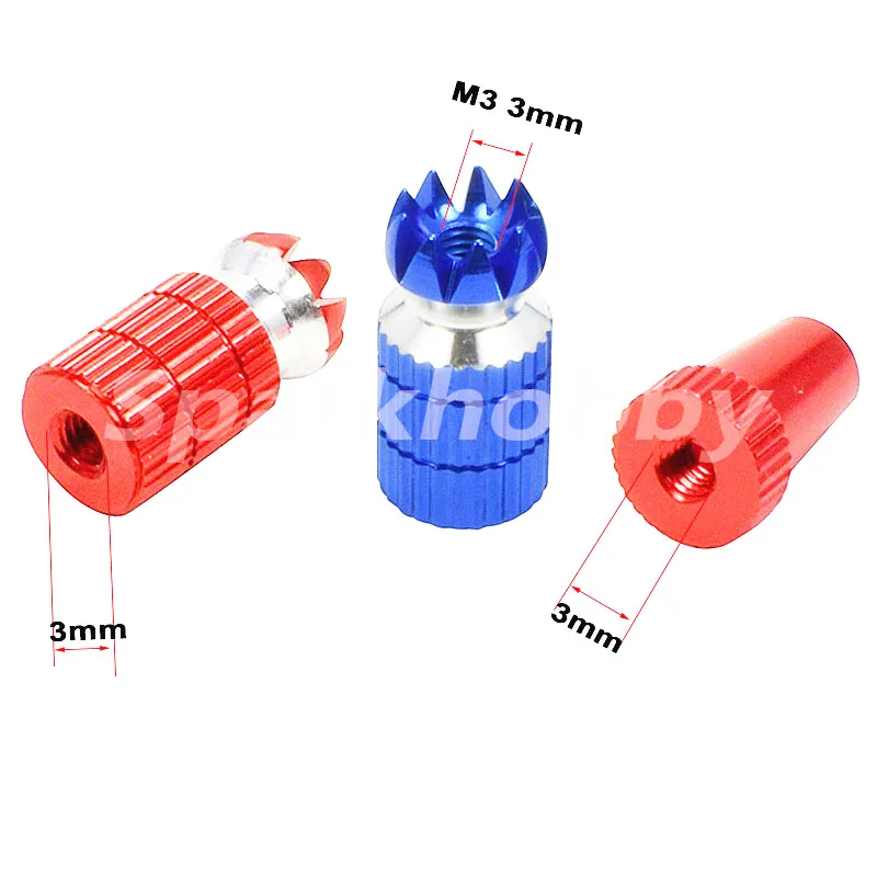 Aluminum RC Rocker Head Cap M3 3MM Transmitter Gimbal Sticks Ends for Futaba FrSky Spektrum DX6i DX7S DX8 DX9 Taranis Flysky