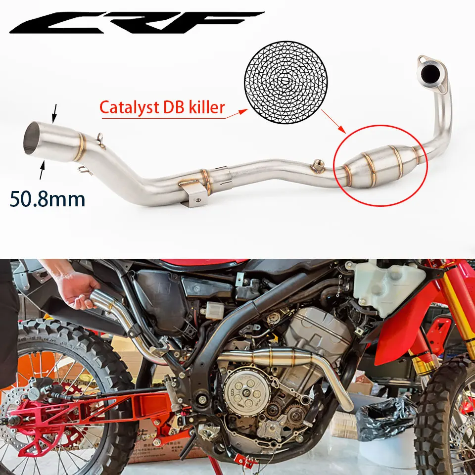 

motorcycle exhaust header link pipe for Honda CRF250L/Rally 2017-2020 CRF300L/Rally 2021-2023 CRF250R/RX 2022-2023