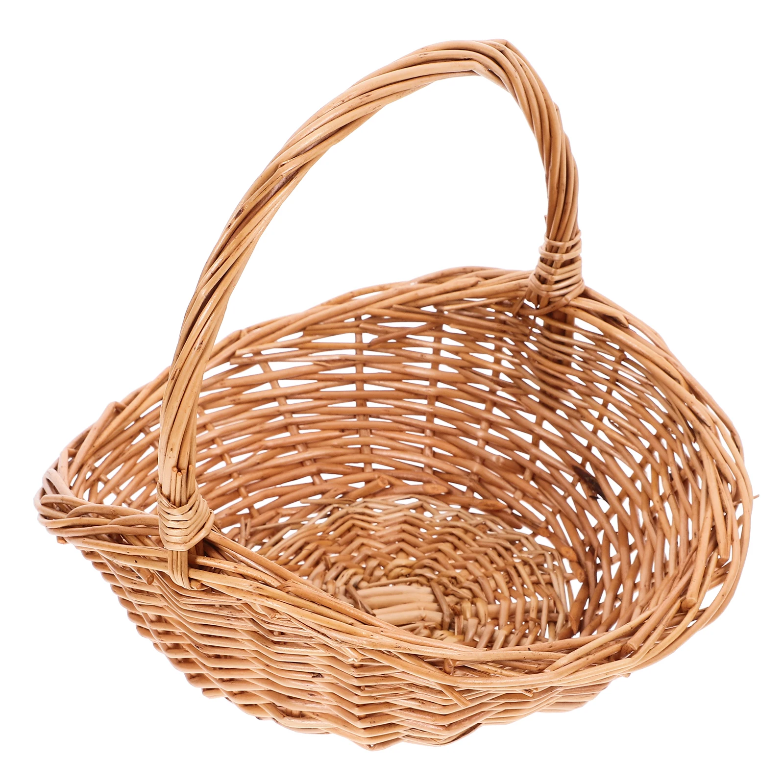 

Rattan Storage Basket for Flowers Garden Fruit Daily Accessories Picnic Woven Durable Plastic Creative Natural Beautiful Non