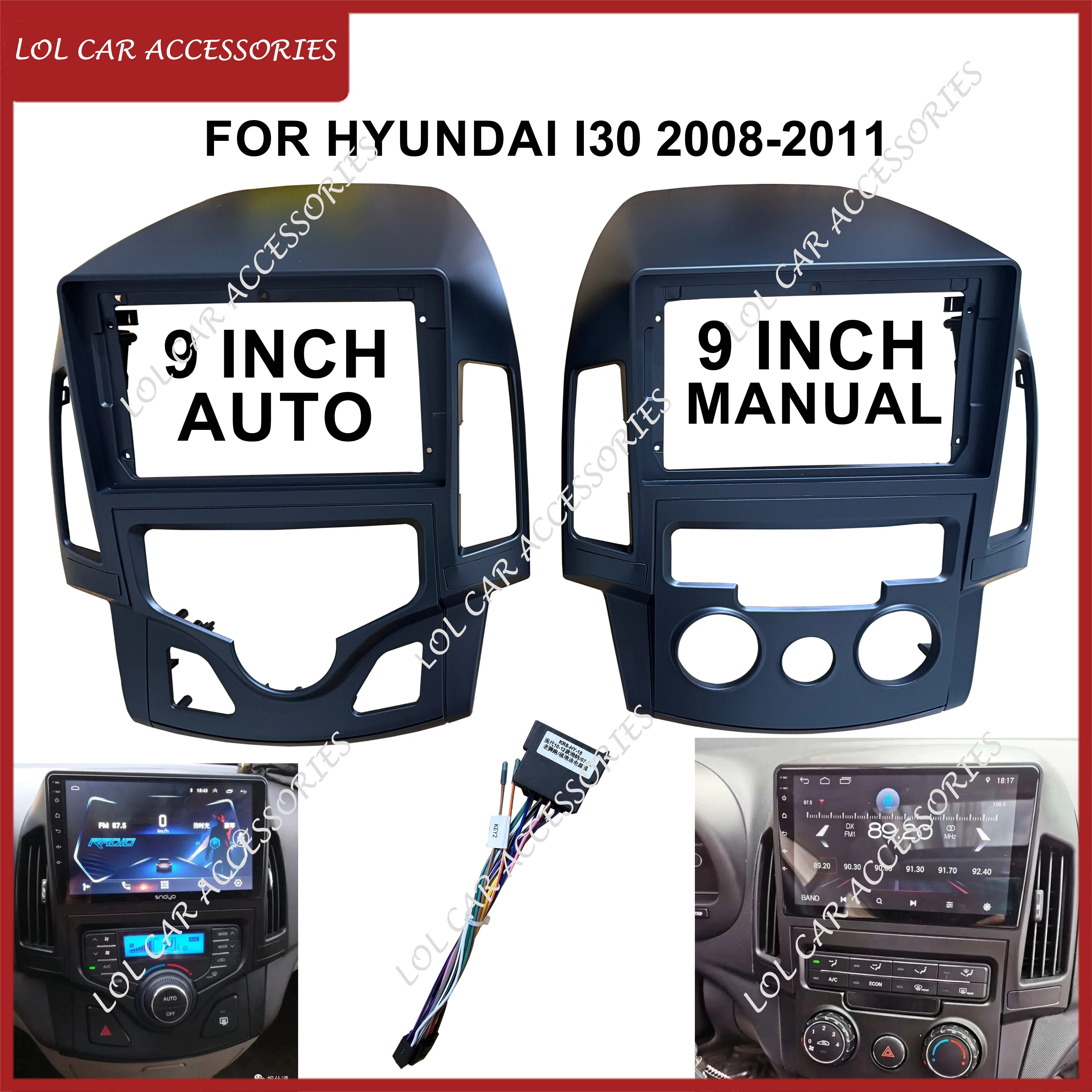 9 Inch For HYUNDAI I30 I-30 2008-2011 CAR Radio Stereo Android MP5 GPS Player Panel Casing Frame Fascias 2 Din Head Unit Cover