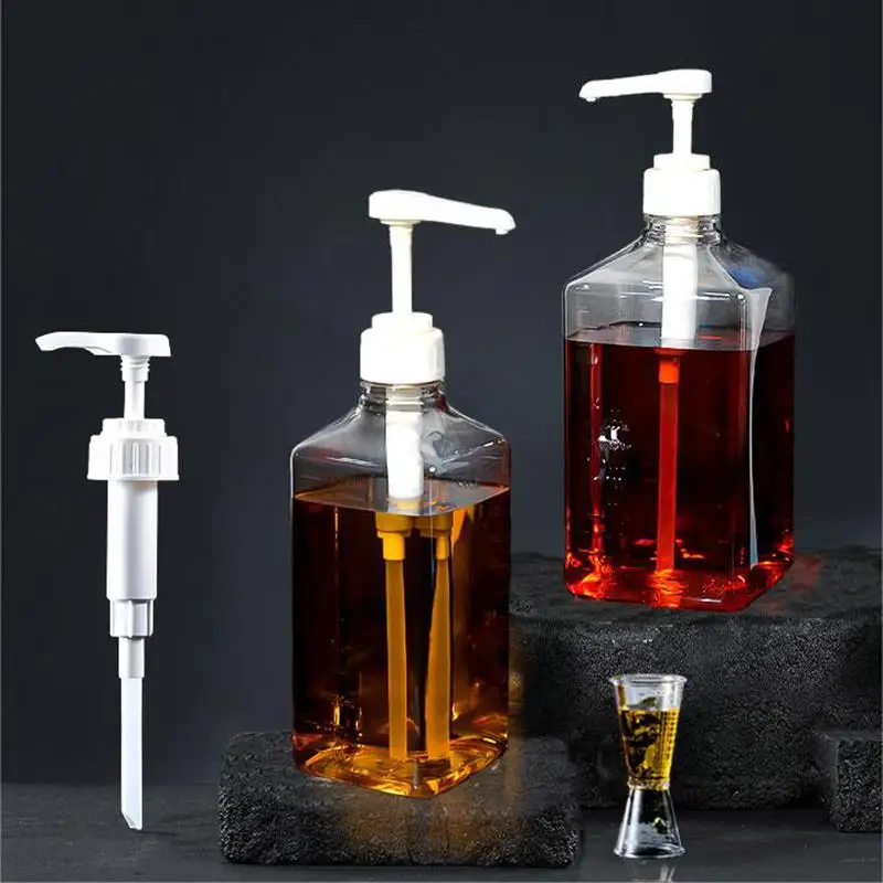 With Hydraulic Pump Nozzle Head Kitchen Honey Jar Container Home 1600ml Liquid Dispenser With Scale Coffee Syrup Bee Drip Bottle