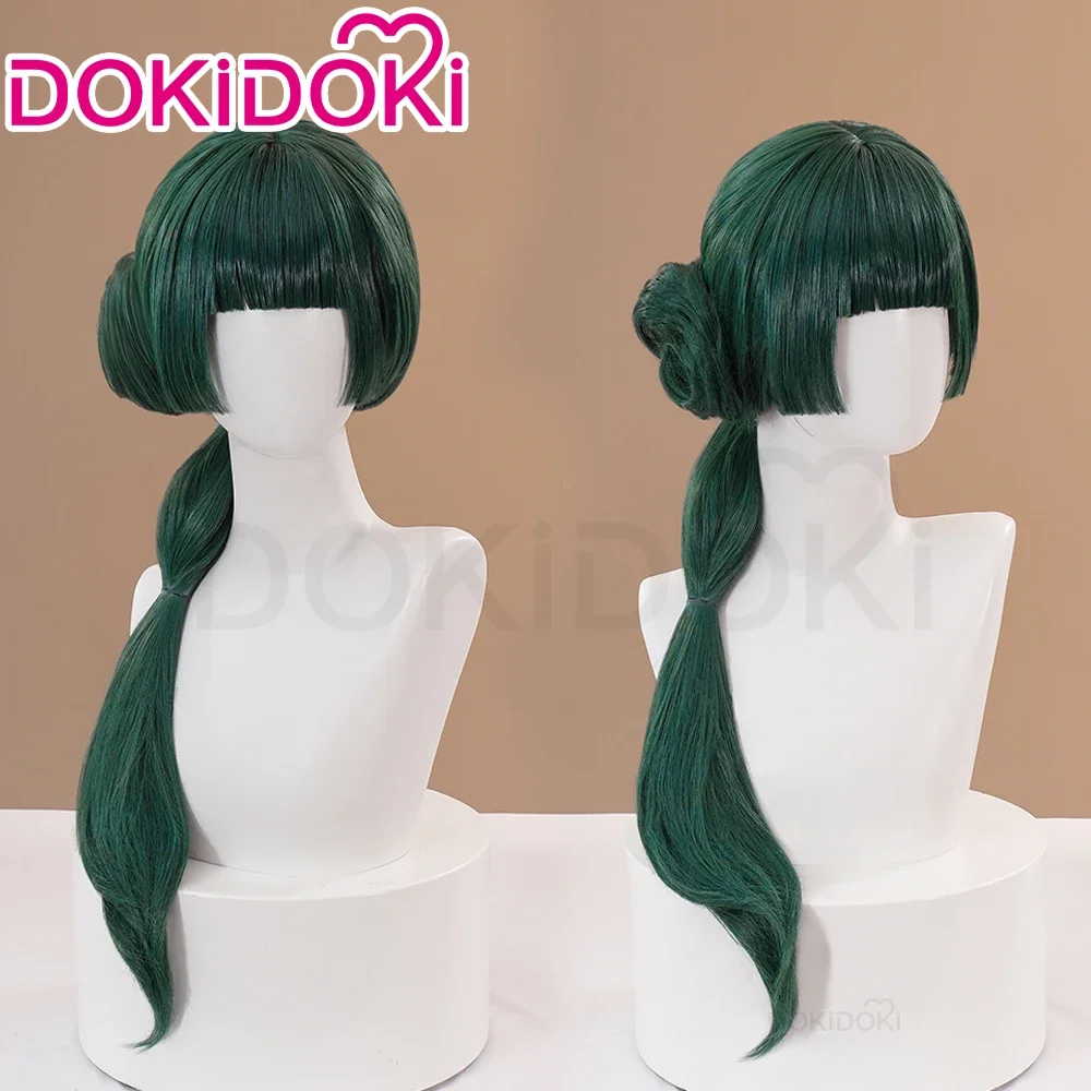 متوفر في المخزون شعر مستعار ماوماو أنيمي يوميات الصيدلية DokiDoki المرأة لطيف مسود أخضر طويل الشعر ماو ماو شعر مستعار آذان الذيل غطاء مجاني