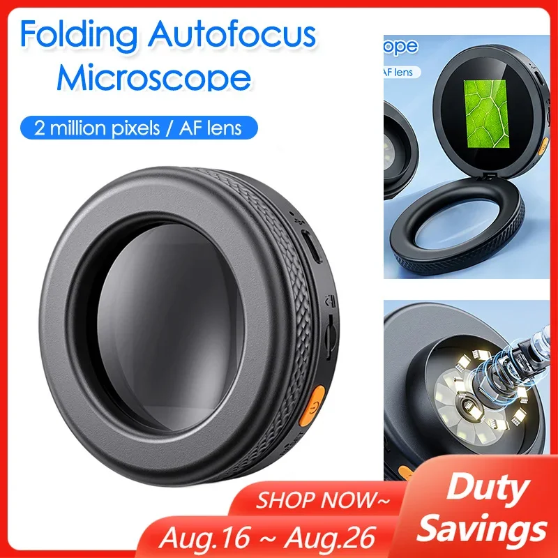 Digital Microscope Magnifier 2.0 inch IPS Screen Autofocus Digital Magnifying Glass 500x 2MP for Electronics Repair PCB Watch