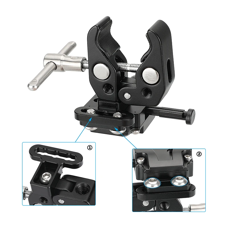 CAMVATE Mini V-Lock Battery Adapter V Mount Quick Release Plate + Universal Super Crab Clamp For DSLR Camera Battery
