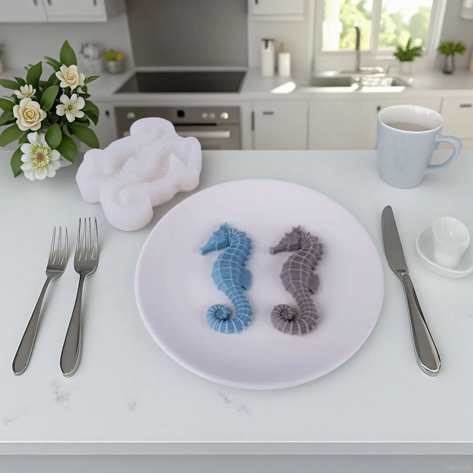 

3d Seahorse Silicone Mold DIY Fondant Cake Chocolate Mould Jelly Panna Cotta Ice Cube Baking Tools Cake Decoration Accessories