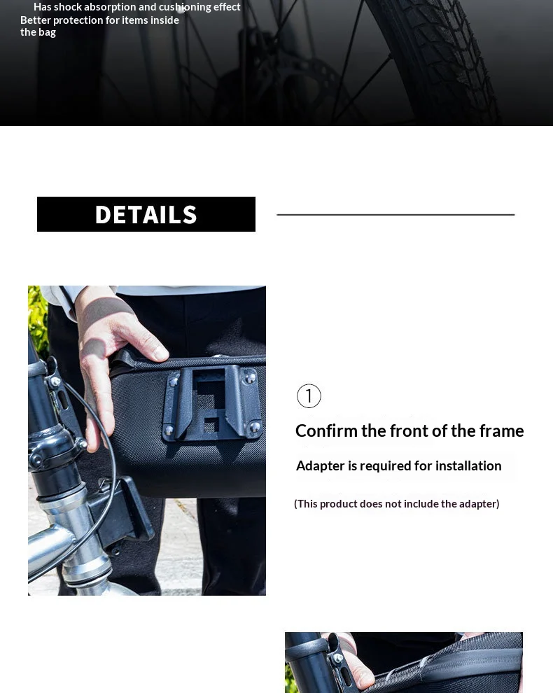 OFFBONDAGE 4L EVA Hartschalen-Fahrrad-Fronttasche, wasserdichte, faltbare Fahrrad-Lenkertasche, tragbare Fahrrad-Aufbewahrungstasche für Brompton – Detail 8