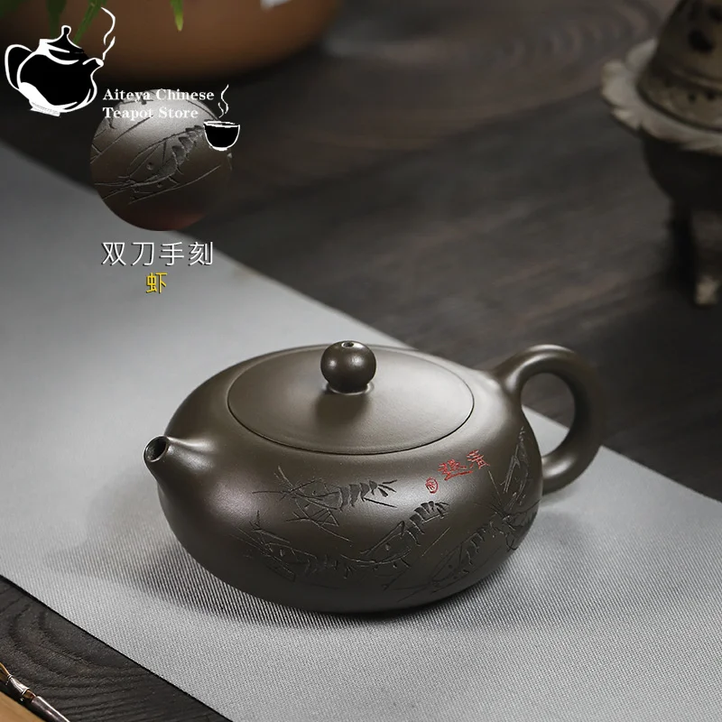 إبريق شاي مصنوع يدويًا من الصلصال من Yixing ، طين أخضر أرجواني ، حبة واحدة ، طقم شاي منزلي ، إبريق شاي الكونغ فو ، إبريق صحي ، اليشم ،
