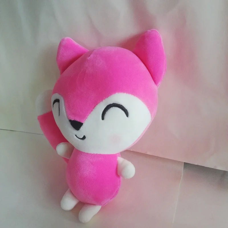 About 24cm Lovely Cartoon Fox Plush Toy Hot Pink Fox Soft Doll Boys And Girls Toy Birthday Xmas Gift h0729