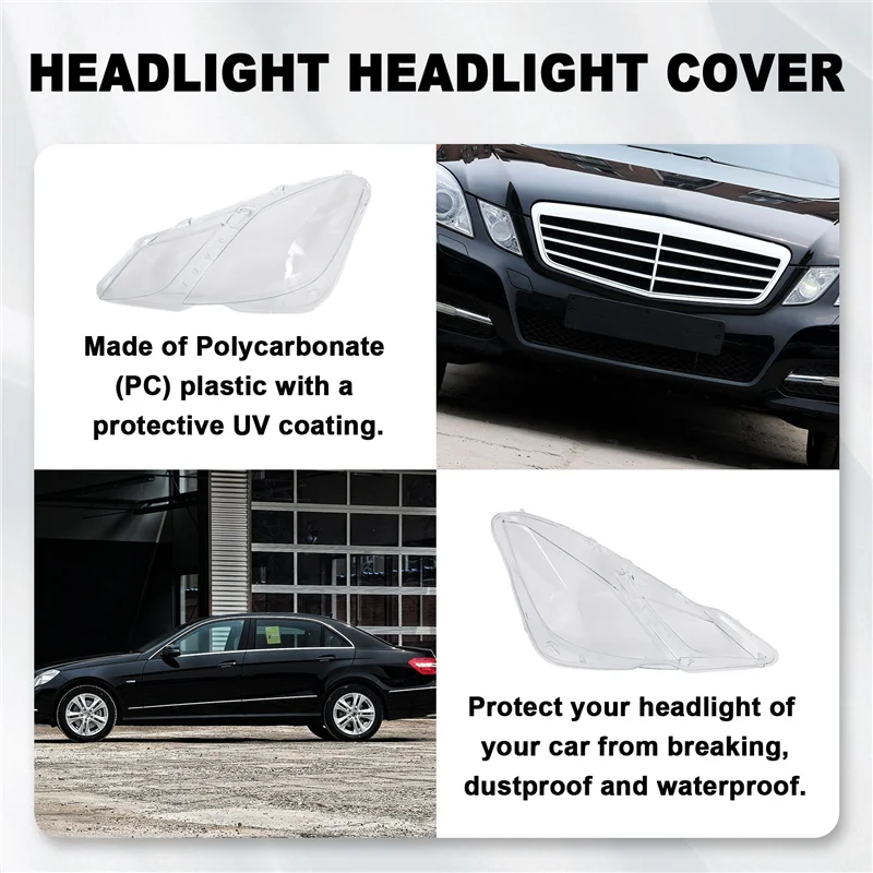 

For Mercedes Benz W207 E-Coupe 2009-2012 Headlight Lens Cover Headlight Shade Shell Headlight Glass Cover