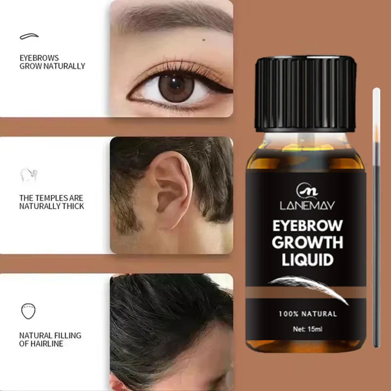 Schnelles Augenbrauenwachstumsserum, Wimpern-Haarwachstum, Anti-Haarausfall-Produkt, verhindert Haarausfall, volleres, dickeres, verlängertes Augenbrauen-Make-up
