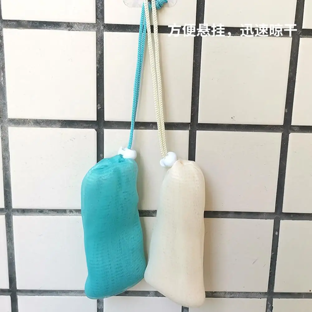 

Mesh Foaming Soap Bags Facial Cleanser Foam Bag Drawstring Shower Mesh Bag Bubble Foaming Foam Net K5A1