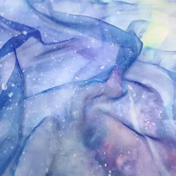 150X100Cm Gradient Chiffon Fabric Diy Rainbow Starry Dream Costume Sewing Craft Dress Supplies Polyester Silk Material