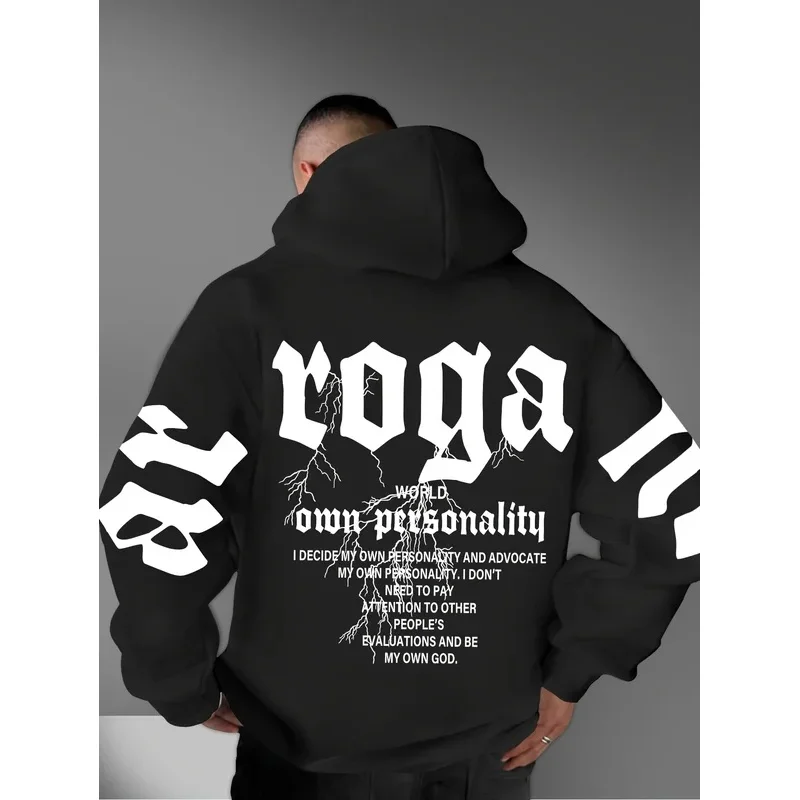 Hot selling autumn men's fashionable letter printed comfortable and soft hooded sweatshirt outdoor urban street style clothing
