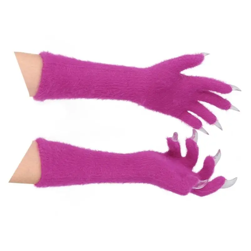 39BD Leicht zu reinigende, realistische Tierklauenhandschuhe, Halloween-Kostümzubehör, Nylonhandschuh – Detail 5