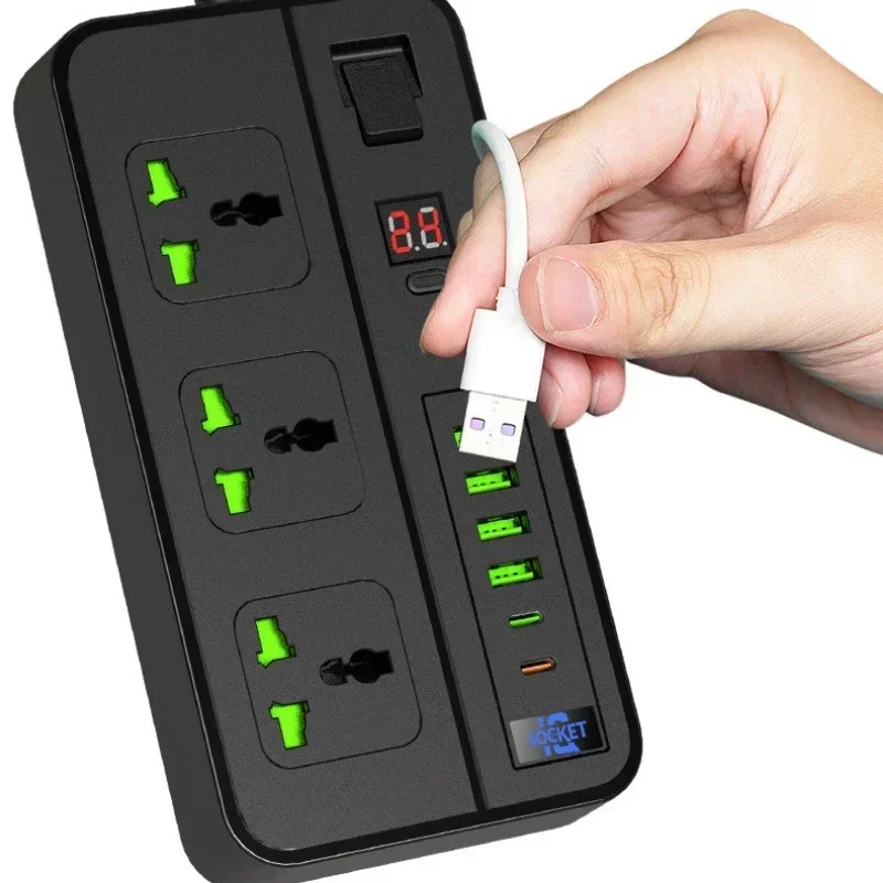 New 3000W High Power 24-Hour Timing Plug-in Multi-function Power Strip 230V US UK Plug-in Board with Usb Socket Household Office