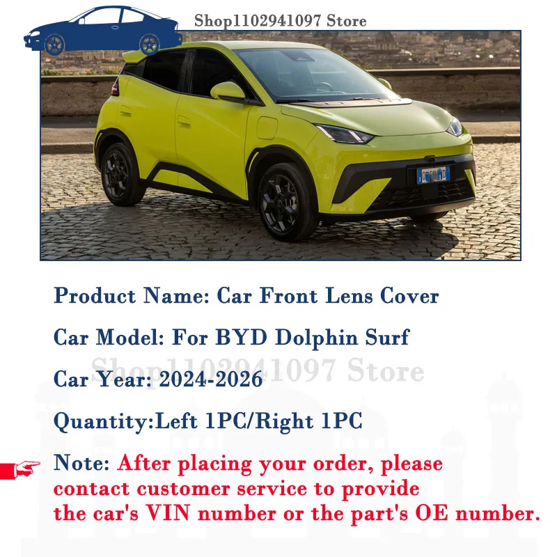 Car Headlight Shell For BYD Dolphin Surf Seagull Dolphin Mini EQ 2024~2027 All New Left Right Lens Housing Cover Car Accessories