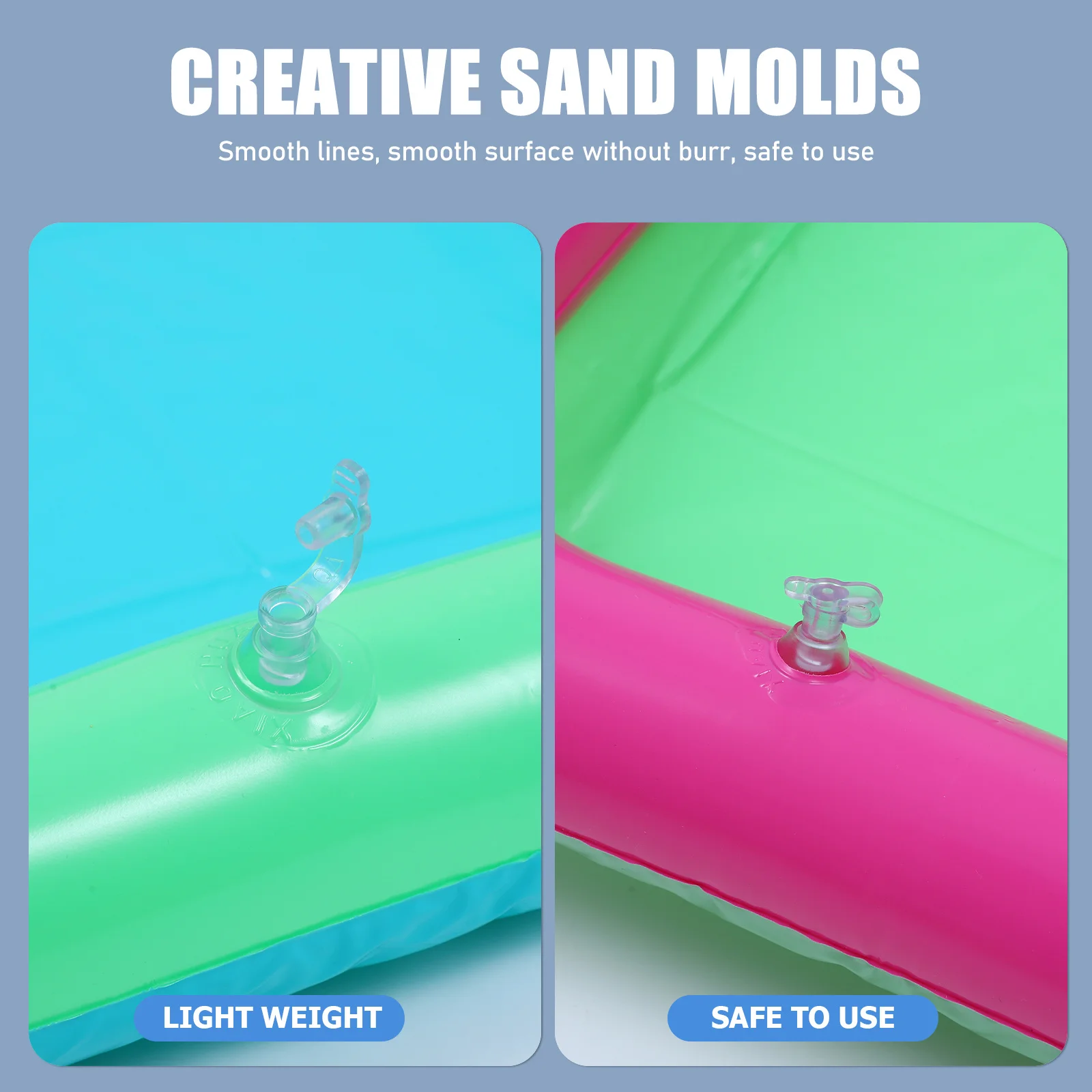 

4pcs Inflated Tray Mats Durable Kids Outdoor Beach Play Creative Sand Molds Easy Carry Light Weight Educational Playthings Safe