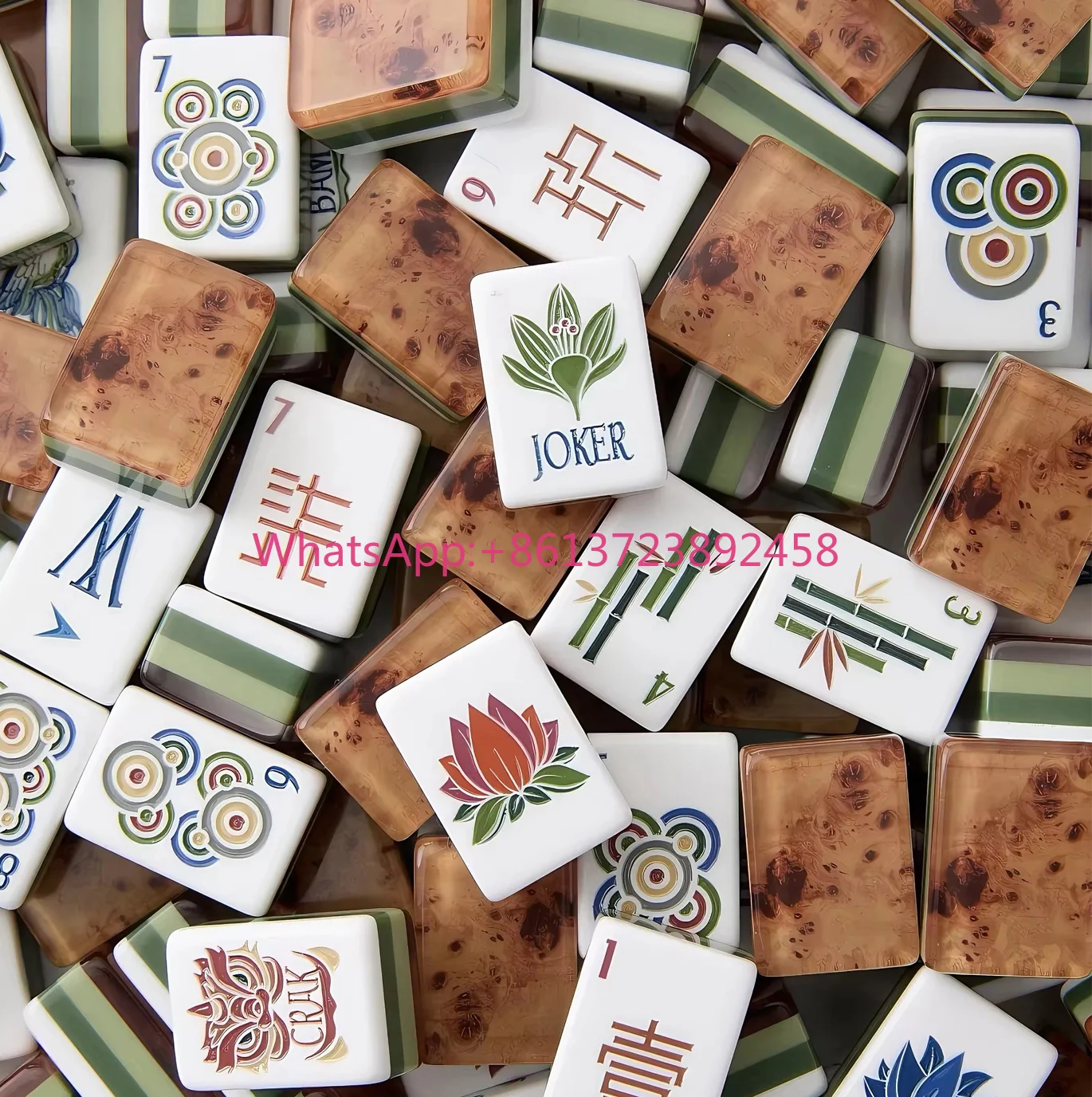 Customize 4-Layer Wood Grain Expertly Crafted Acrylic American Mahjong Set with 160 Tiles for Gathering