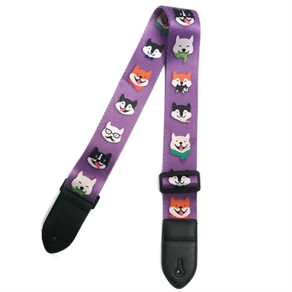 Adjustable Guitar Strap Extra Wide Color Print Electric Guitar Belt Instrument Cute Guitar Shoulder Strap Classical Bass