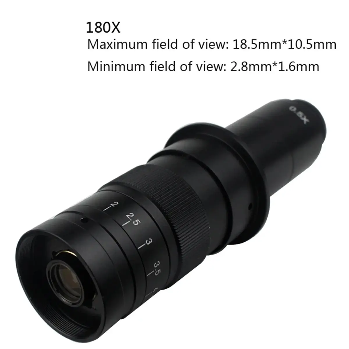 Objectif de caméra de microscope vidéo industriel A72U, mise au point réglable 130X, monture C pour caméra VGA compatible HDMI