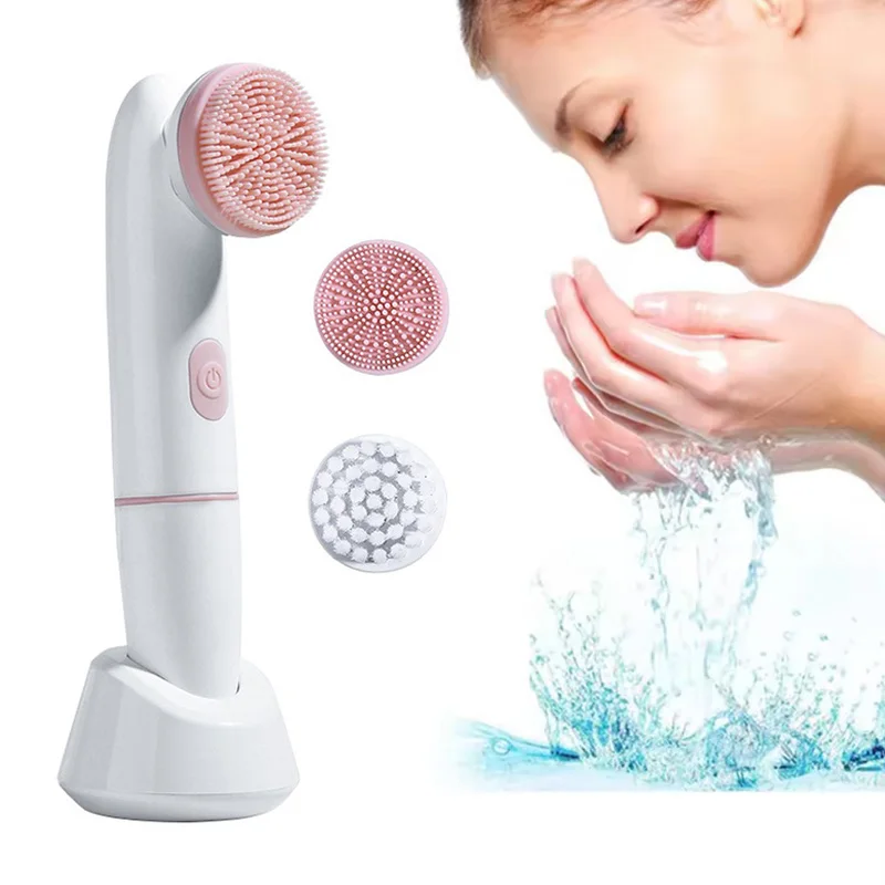 Square Electric Facial Cleansing Brush Silicone Rechargeable Introducer Beauty Device Ultrasonic Face Cleaning Massage Tool - view 2