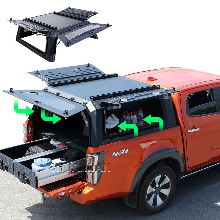 

High Quality Truck Top Camper Pick Up Aluminum Canopy Dmax Canopy For Isuzu Double Cab Hardtop 2016+