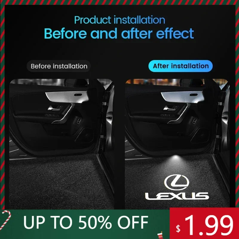 

Наклейки на автомобиль для Lexus ES RX NX LS UX LM LX GX LC RZ IS CT GS RC HS SC TX LBX IS300 RX350, светодиодная HD-подсветка логотипа на двери автомобиля, приветственный световой знак Pro
