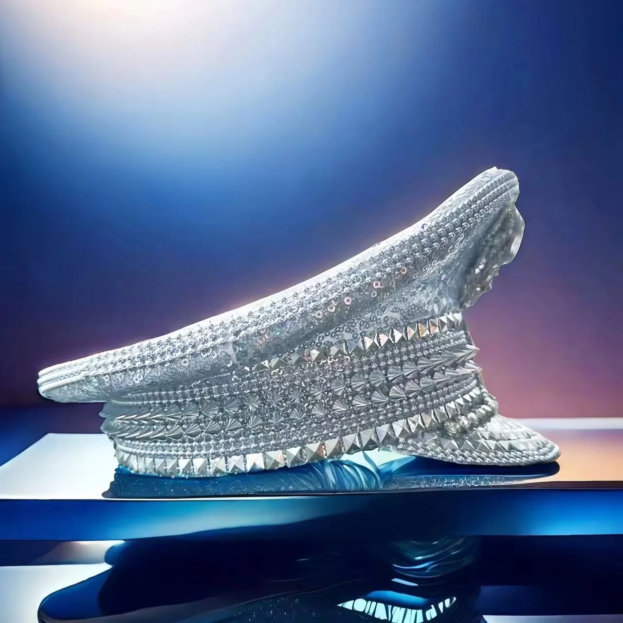 Hongluan prata capitão chapéus strass para homem ardente festival mulher, traje de halloween chapéu adulto, cosplay acessórios femininos