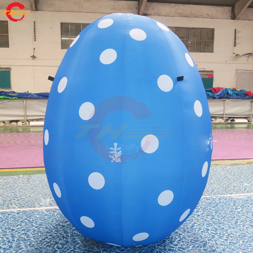 

Quick Ship Custom Made White Dots Inflatable Easter Eggs Balloon Model for Outdoor Decoration