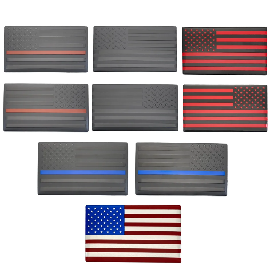 1pcs Automobile Exterior Accessories Great Country United States Of America USA National Flag Aluminum Alloy Car Stickers