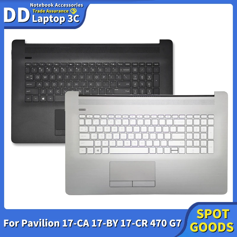 

New US Keyboard Laptop Palmrest Upper Case With Keyboard Touchpad For Pavilion 17-CA 17-BY 17-CR 470 G7 Backlight Keyboard