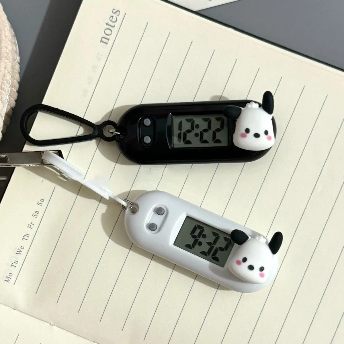 2025 جديد الأبيض جرو ساعة معلقة صغيرة المحمولة طالب ساعة إلكترونية صغيرة العمل دراسة امتحان الجدول الزمني الصامت #4