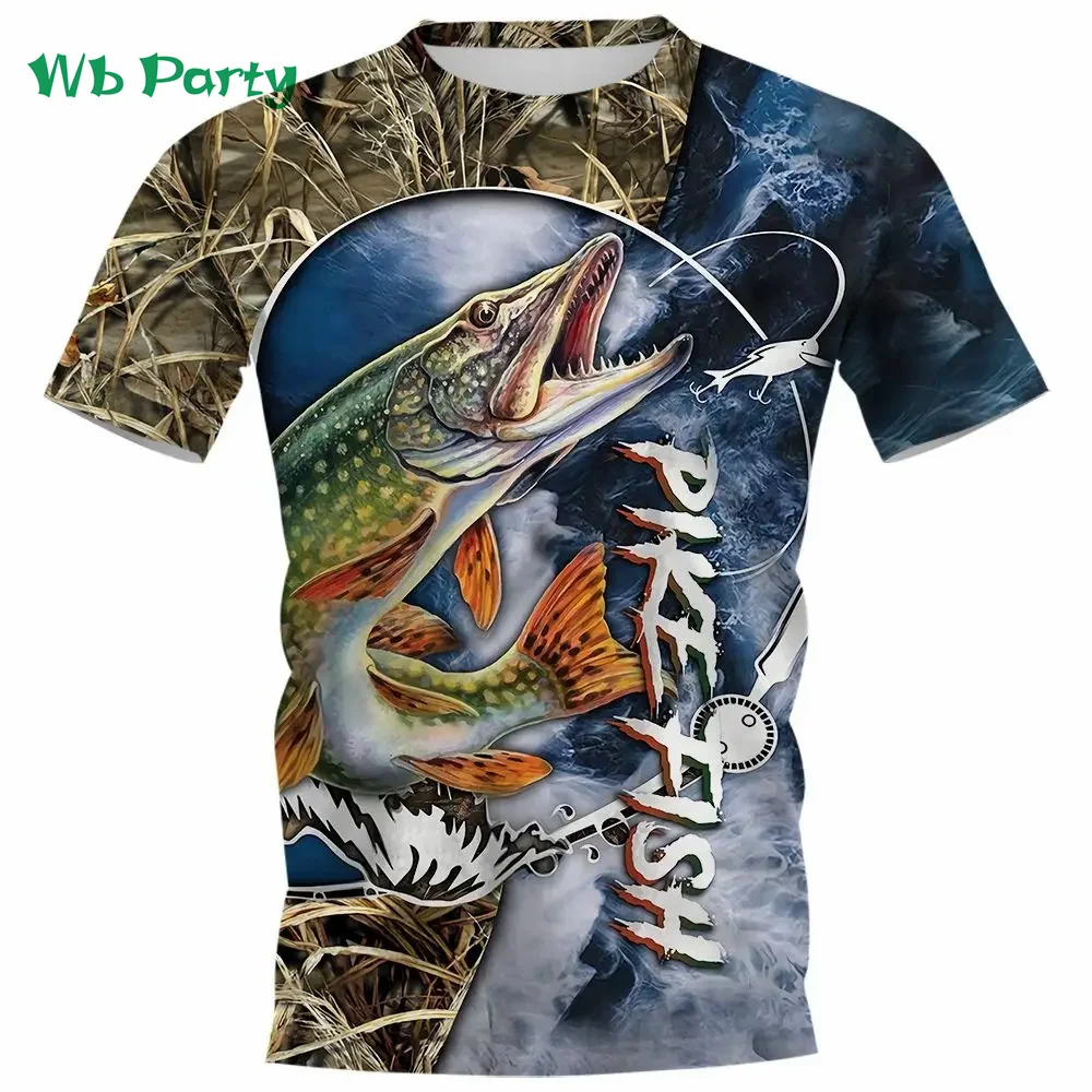 Summer Vintage Fish Print Clothes O-Neck Men Vintage Clothes T-shirts Shirts Graphic Tee Short Sleeve Tee T-shirt for Men Tops