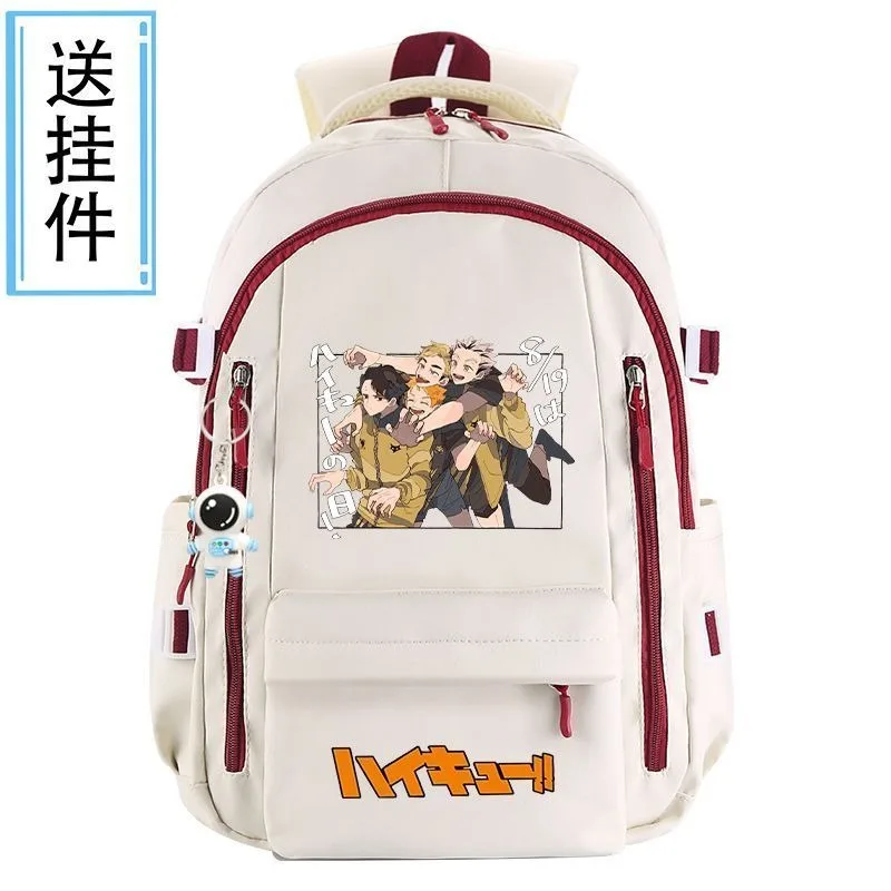 Breathable mesh, 31×44×19cm Black Blue Grey Red, Haikyuu, Student Kids Teens School Bags, Anime Backpacks Girls Boys