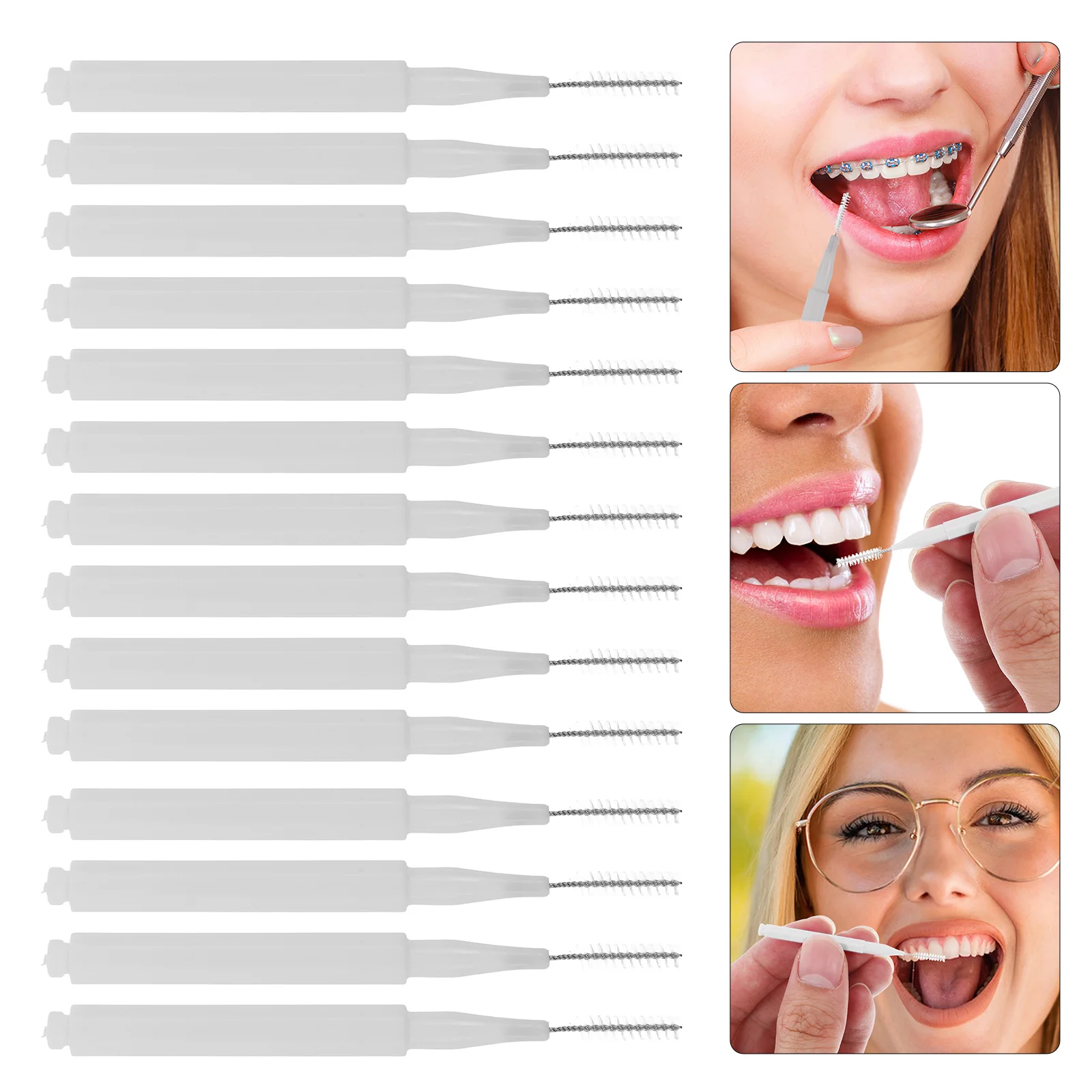 

30 Pcs Interdental Brush Toothpicks for Teeth Travel Toothbrush Cleaning Tools Portable Household Tapered Toothbrushes Reusable