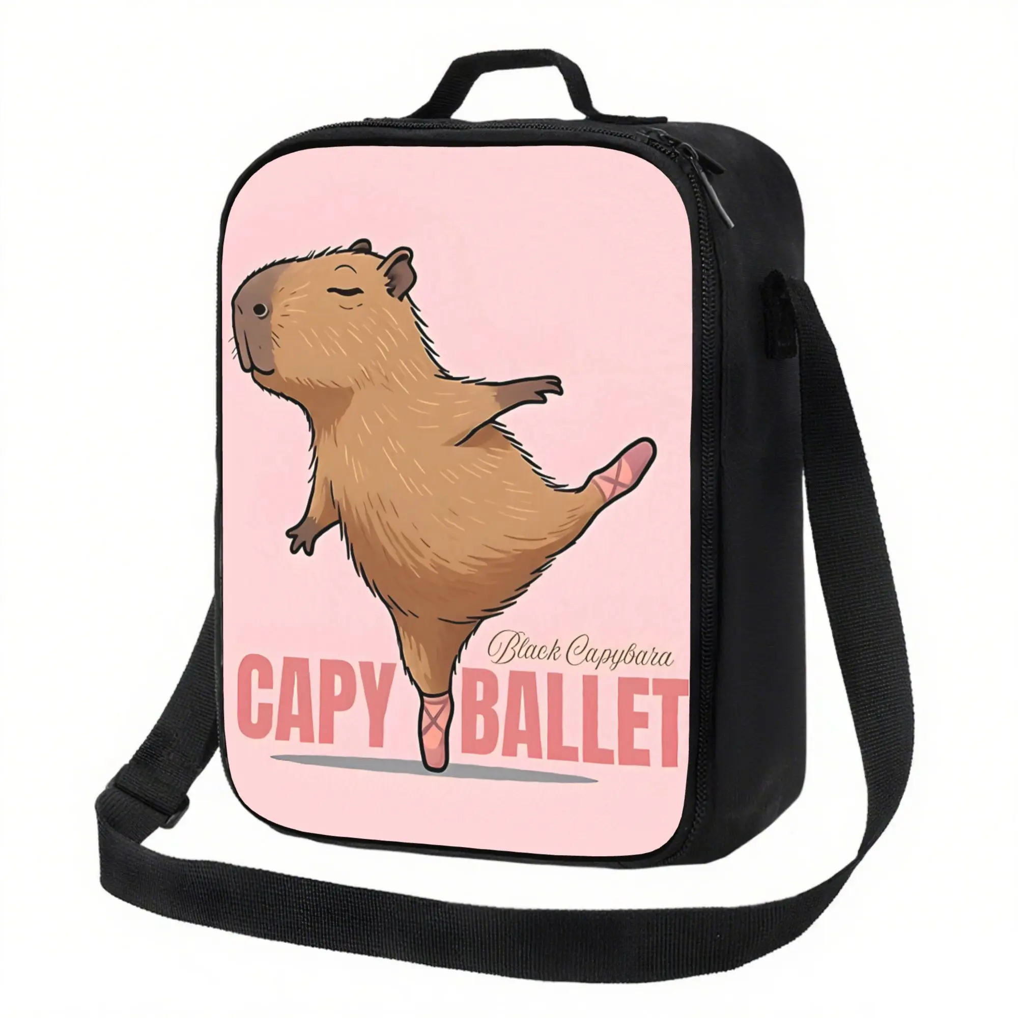 Dark Capybara Print Work Bag - Cute Capybara Face Design Hand Washable Rectangular Non-Food Contact Bag
