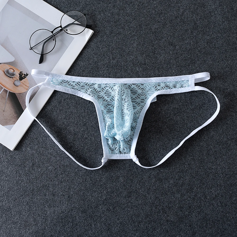 Men Sexy Underwear Man Lace Thongs G Strings Jockstrap Men See Through Bikini Thongs Cuecas Tanga Hombre Slips Breathable Thong