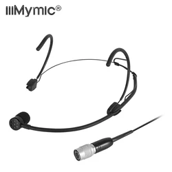 iiimymic Unidirectional Black Headset Microphone Mini 4Pin Singing Headworn Mic For Audio Technica Wireless BodyPack System