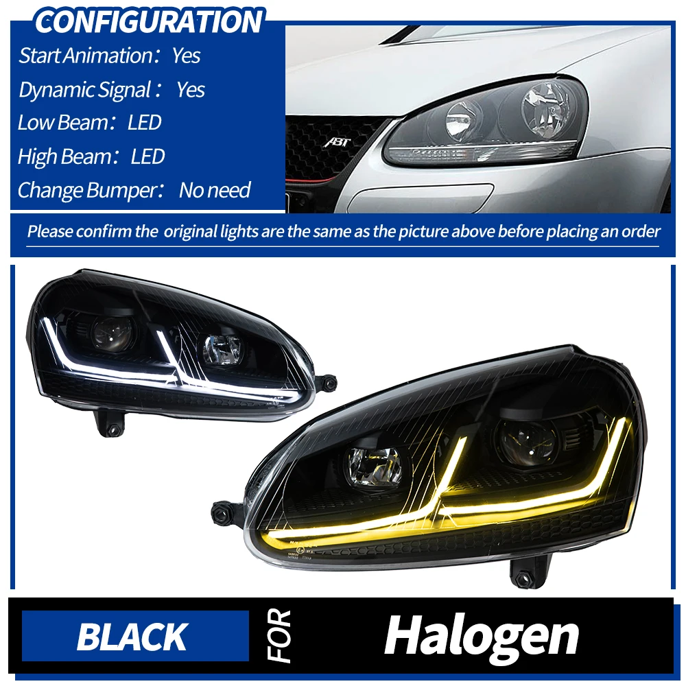 TYPY Autolichten Voor VW Golf 5 Koplamp MK5 2003-2011 Hoofd Lamp Led Mistlampen DRL Hella Tuning licht Auto Accessoires