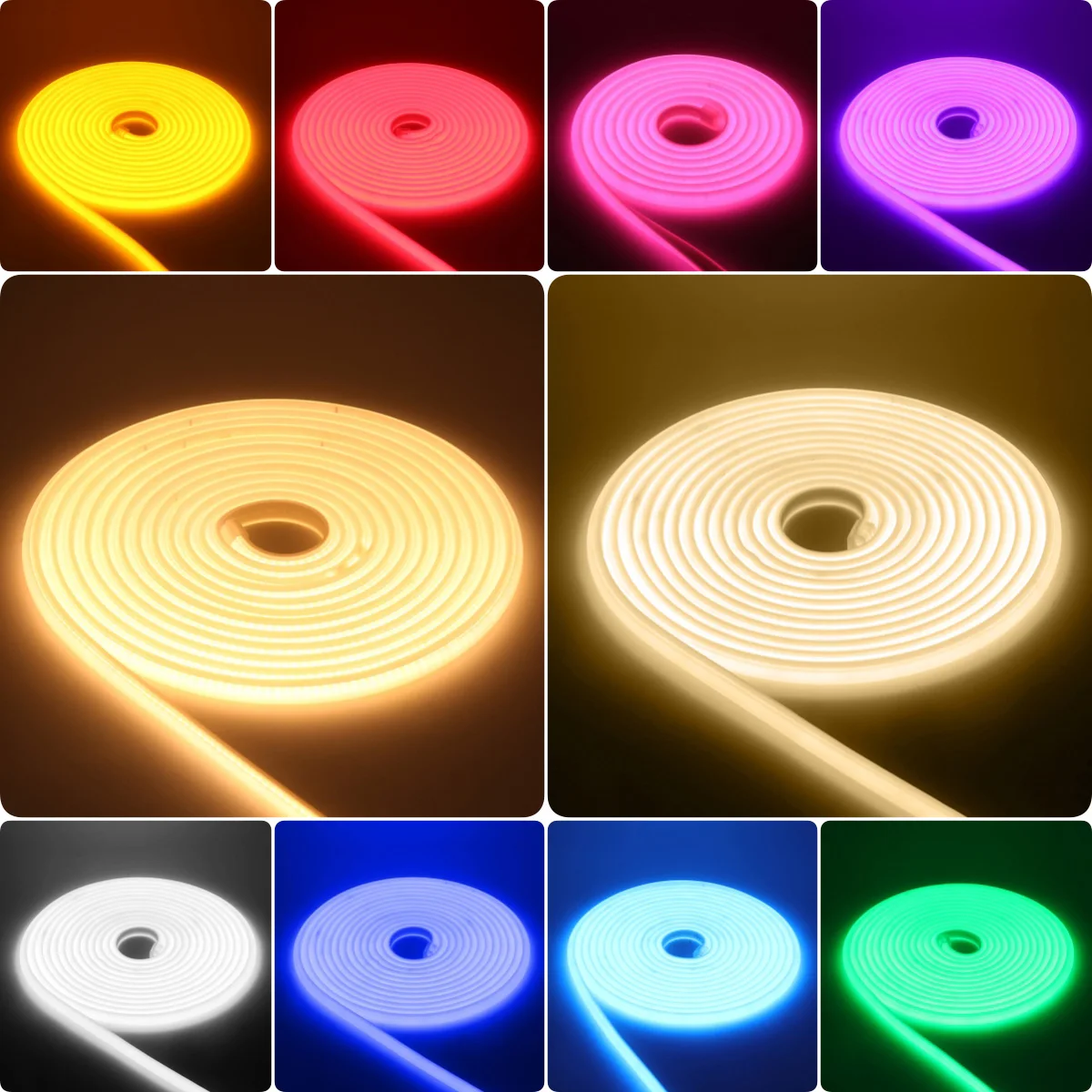 220V COB LED Strip Light Waterproof Flexible Led Ribbon 288LED/m AC Power Plug Kit for Kitchen Bedroom Home Decoration 10 Colors