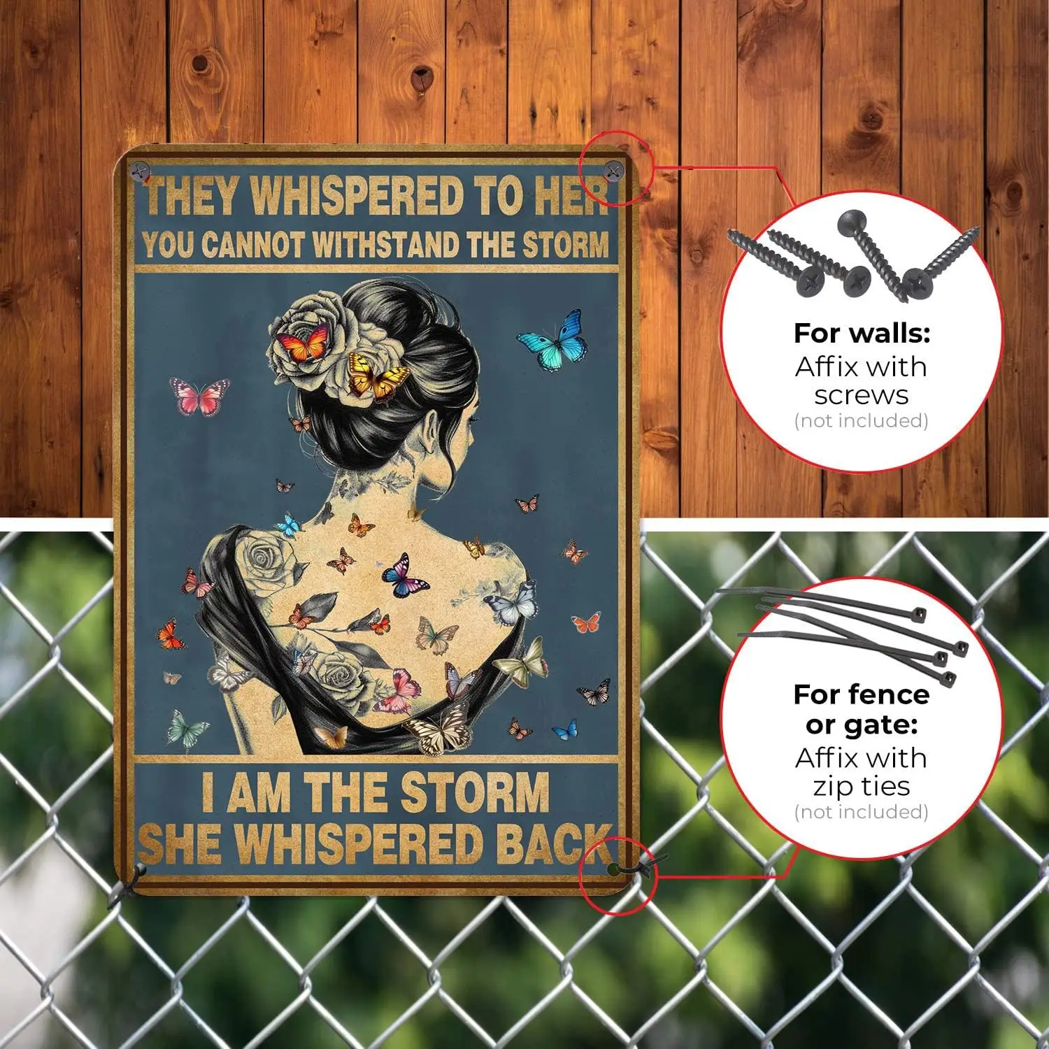 

1pc Metal Tin Sign I Am The Storm Retro Vintage Sign Wall Decor Art Posters Iron Painting Home Cafe Garden Club Bar Wall Decor