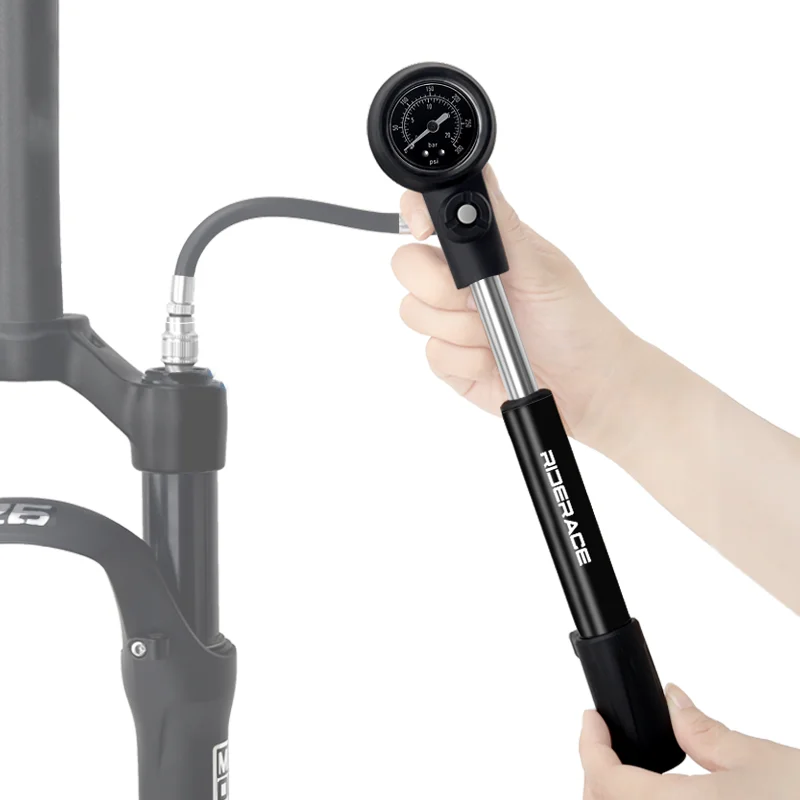 AliExpress UK riderace Bike Shock Pump 300PSI Pressure With Gauge Bicycle Tyre Inflator Schrader Presta HP/HV Cycling Fork & Rear Suspension Absorber