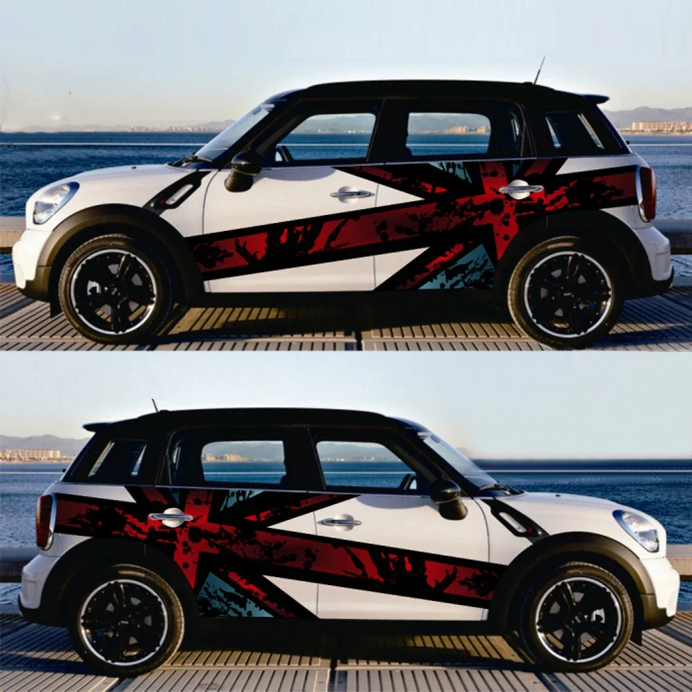 Car Body Side Union Jack Sticker Decor Decals Decoration Accessories For MINI Cooper F54 F55 F56 F60 R55 R56 R60 Countryman view 2