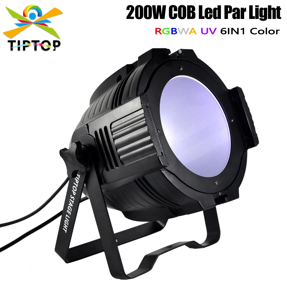 

Gigertop TP-P61 200W COB RGBWA UV 6IN1 Color Led Par Light Aluminum Housing Barndoor Optional 3PIN DMX In/Out Socket