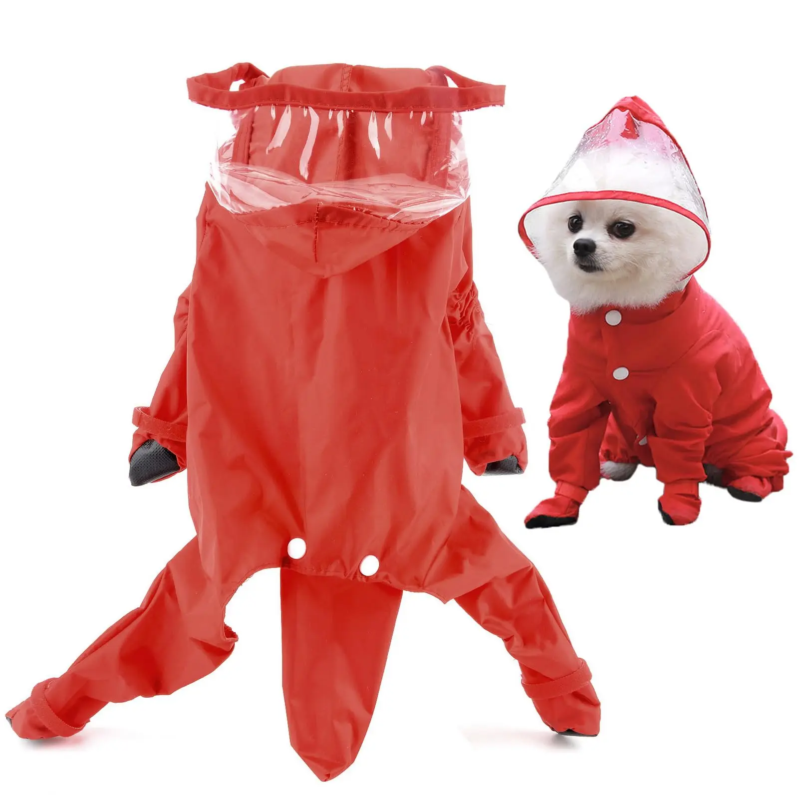 Outdoor Pet Supplies Four-legged One-piece Pet Clothes Whole Body Cat Dog Waterproof Raincoat with Rain Boots - view 3