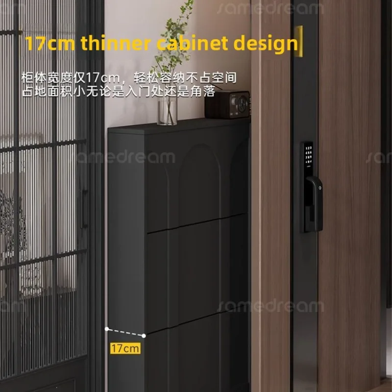 Ultra Slim American Style Shoe Cabinet Entryway Hallway Black Flip Top Shoe Cabinets Storage Cabinet Shoes Racks Furniture