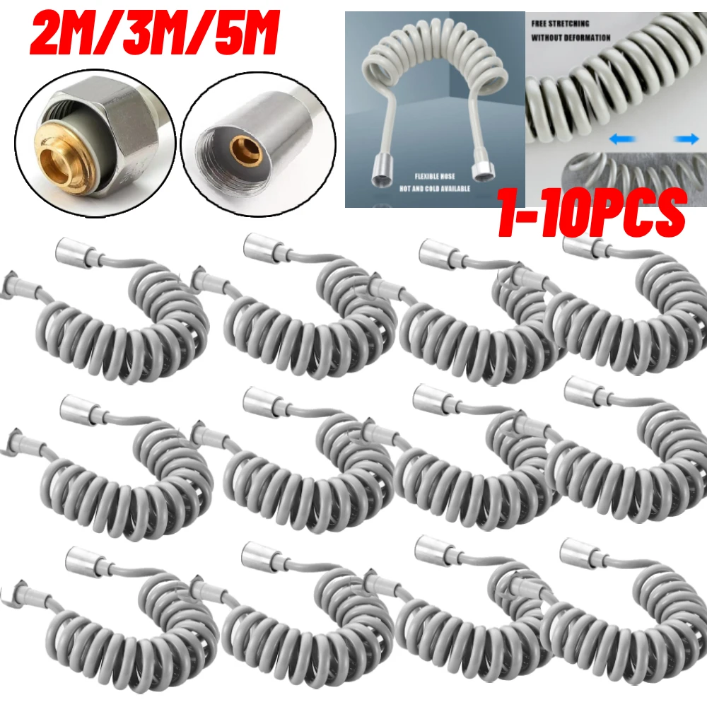 2/3/5m Flexible Spring Shower Head Hose Tube Toilet Bidet Shattaff Sprayer Telephone Water Hose Plumbing For Bathroom Accessorie