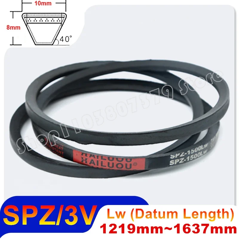 Correa de transmisión estrecha de caucho tipo SPZ 3V para transportadores 1219 1232 1257 1300 1362 1420 1462 1500 1562 1600 1637mm