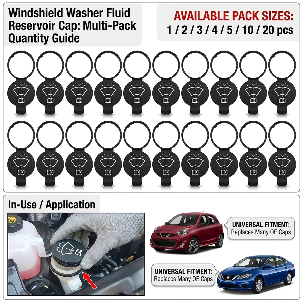 1/2/5/10/20pcs Windshield Wiper Fluid Reservoir Cover Washer Water Tank Cover OE Compatible Auto Part