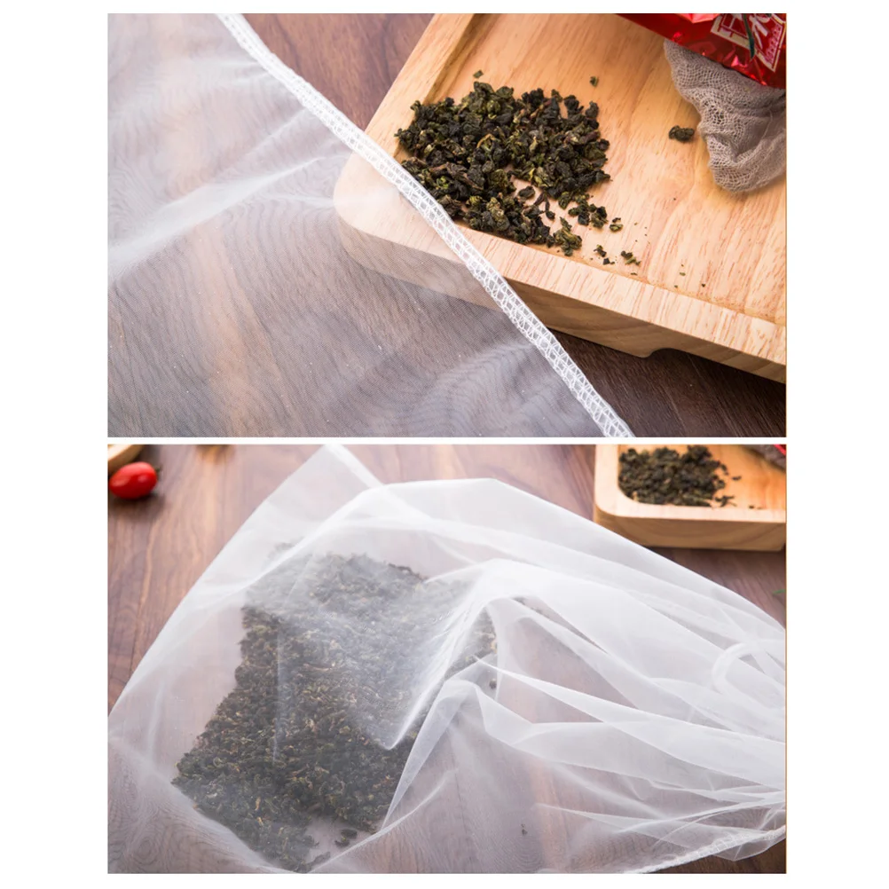 

Tea Filter Bags Reusable Nylon Mesh Strainer Bags Drawstring Sealing Brew Loose Leaf Tea Small 34X37Cm Fast Drying Eco